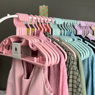 ไม้แขวนเสื้อ 24 ชิ้น สีพาสเทล น่ารัก ไม้แขวนพลาสติก หนา 8 มิล # No.88 พาสเทล x4