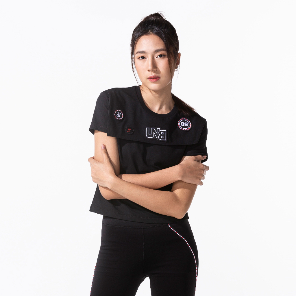 UNBOUND SAILOR-COLLAR TEE (2023) เสื้อยืดคอกลม สีดำ เว้าหลัง