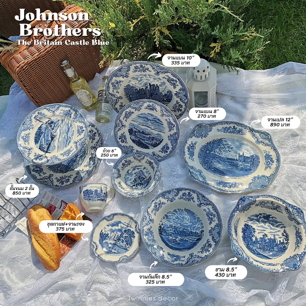 พร้อมส่ง!! จานเซรามิค Johnson Brothers The Old Britain Castles Blue 💫 สวยเลอค่าในราคาที่จับต้องได้