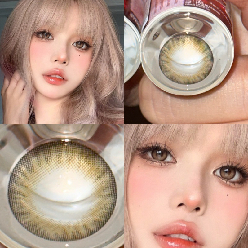Brown ขนาดตาโต (Bigeyes) สายตาปกติ สายตาสั้น กรองแสง uv เลนส์แท้จดทะเบียนถูกต้อง ผ่านอย.ไทย