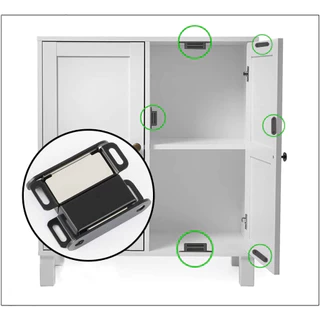 แม่เหล็ก แม่เหล็กประตู Door magnet แม่เหล็กติดประตู แม่เหล็กติดบานประตู สีดำ เงิน