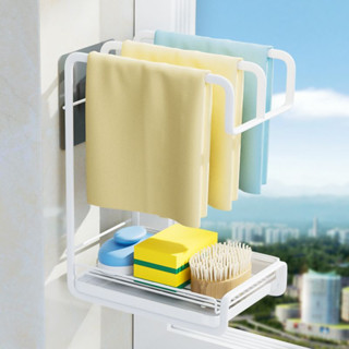 Kitchen towel hanger ที่วางอุปกรณ์ล้างจาน ตากผ้าเช็ดมือ 16x22x28 cm สีขาว ST210514-6W