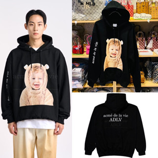 💗พร้อมส่ง เสื้อหนาวฮู๊ด ADLV BABY FACE BEAR DOLL HOODIE BLACK 🧸