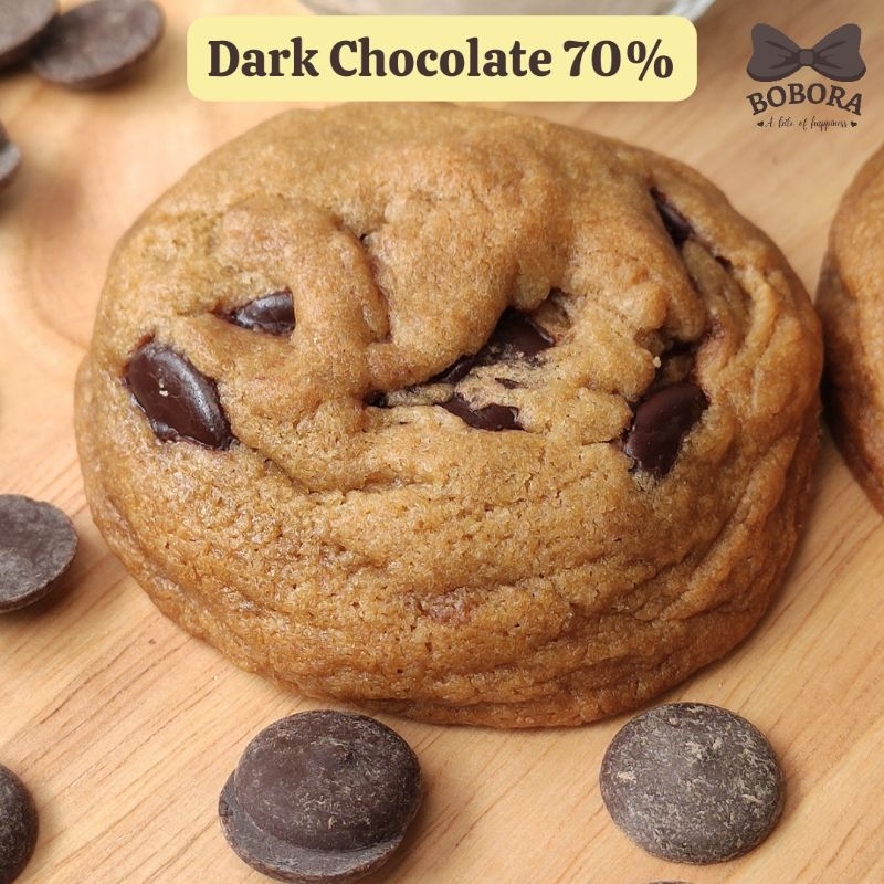 (ขั้นต่ำ 4 ชิ้น/คละรสได้) Bobora Cookies-Dark Chocolate 70% Soft Cookies คุกกี้นิ่มไส้ดาร์กช็อกโกแลตนำเข้าแท้ 70%