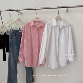 NEW: Lady shirt เสื้อเชิ้ตแขนยาวสไตล์เกาหลี งานป้าย WGWE เนื้อผ้าดีงาม ทรงเบสิค เเมชท์ง่าย ใส่สวย จัดไปค่ะ