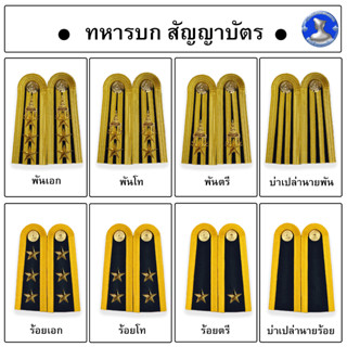 ● อินทรธนูทหารบก กระดานบ่าชุดขาวทหารบก ชั้นสัญญาบัตร ●