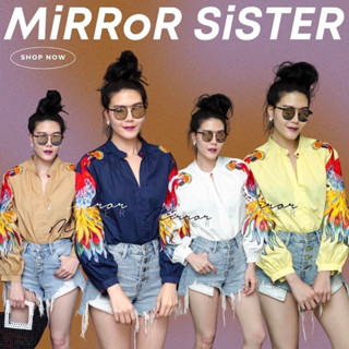 Code : Mirr00 เสื้อเรียบหรู เสื้อลายปักนกยูง เสื้อใส่ไปงาน งานป้าย mirrorsister