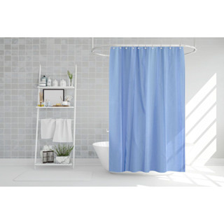 Shower curtain ผ้าม่านห้องน้ำ PEVA ม่านห้องน้ำโรงแรม รีสอร์ท สีฟ้า 180x200cm S191100-1BL