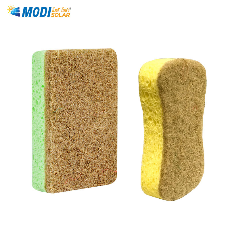 MODI ฟองน้ำล้างจานเยื่อไม้ธรรมชาติ แพ็ค 2 ชิ้น สก๊อตไบร์ท ฟองน้ำ ฟองน้ำล้างจาน ทำความสะอาดล้างจาน