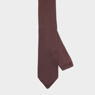 Brown Knit Necktie : เนคไทสีน้ำตาลลายถัก