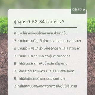 500G/1KG โมโนโพแทสเซียมฟอสเฟต (0-52-34) ปุ๋ย MKP / Monopotassium phosphate (0-52-34) - Chemrich