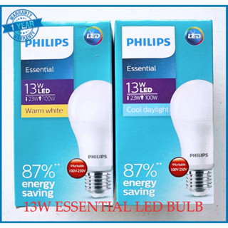 PHILIPS หลอดไฟ LED ฟิลลิปส์ บัล์บ ESSENTIAL LED BULB 13W ขั้วเกลียว E-27 แสงขาว Daylight แสงวอร์ม Warmwhite