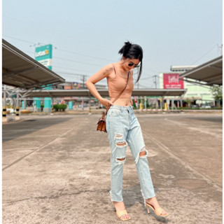 Canwear_Studio ll Boy jean 737 แต่งขาดกำลังดี กางเกง กางเกงยีนส์ผู้หญิง กางเกงยีนส์ กางเกงยีนส์ขาด  กางเกงยีน