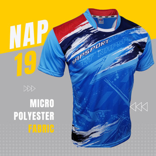 ใหม่ล่าสุด ! ! ! NAP19 เสื้อกีฬาแขนสั้น ผ้าไมโคร ไซส์ M-XXL ปี2023