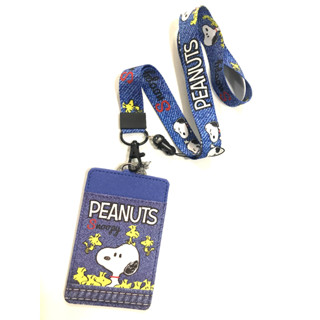 SNOOPY BG    สายคล้องคอ สายคล้องบัตร ที่ใส่บัตร ซองใส่บัตร พร้อมสายคล้องคอ ลาย  SNOOPY BG  งานดี สำหรับ บัตร 6x8CM  PMYL