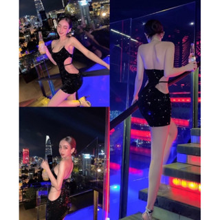 MAYFASHION ❤️‍🔥SEXY DRESS เดรสออกงานฟาดๆ ไปปาร์ตี้เฟียสๆ แฟลชแรงมากกก! ปักเลื่อมวิ้งระยิบระยับค่า