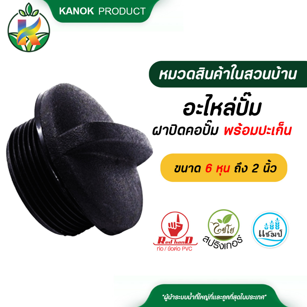 ตรามืออะไหล่ปั๊ม ฝาปิดคอปั๊ม พร้อมปะเก็น ขนาด 6 หุน ถึง 2 นิ้ว (แพ็ค5ตัว) ข้อต่อปั๊มน้ำ สายส่งน้ำ ระบบน้ำ รดน้ำต้นไม้ กน