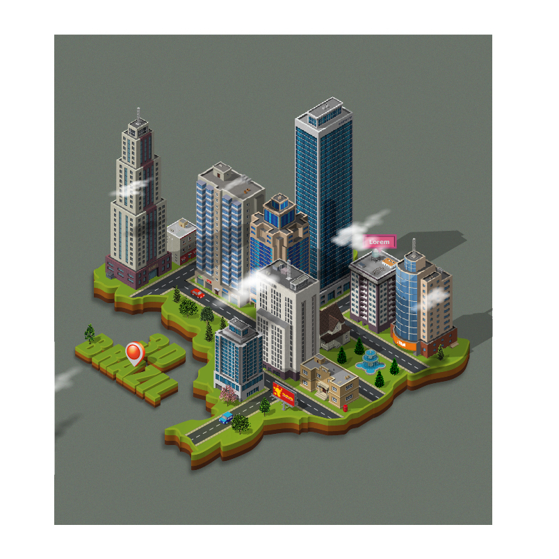 3d City [Vector Collection] Adobe Illustrator Artwork