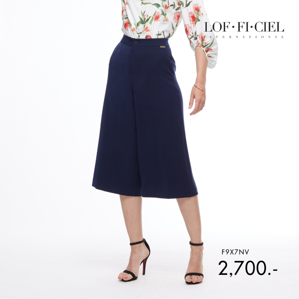 LOF-FI-CIEL woman's pants Jubili Samurai กางเกงผู้หญิง ขากว้าง ทรงครอป สีกรม F9X7NV