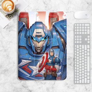 captain america marvel เคส iPad air 1/2/3/4/5 mini6 เคสไอแพด gen 7/8/9 gen10 เคสซิลิโคน มีที่ใส่ปากกา 2022 pro11 case