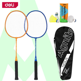 ชุดไม้แบดมินตัน ไม้แบดมินตัน badminton racket 2ชิ้น ฟรี ลูกขนไก่ 3ชิ้น พร้อมกระเป๋าใส่ สำหรับเด็ก 5ขวบขึ้นไป anjou