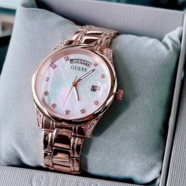 (ผ่อน0%) นาฬิกา GUESS AURA WATCH ROSEGOLD GW0047L2 ✔️Case Size : 36 mm. ✔️ประกันศูนย์ CMG สแตนเลส