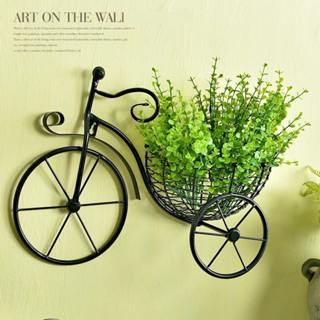 Hanging flowerpot จักรยานจัดดอกไม้ แบบแขวนผนัง 15x45x30 cm สีดำ STF210617-26B