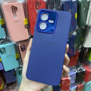 เคสกำมะหยี่สี ขอบโครเมี่ยมมีโลโก้✨สำหรับรุ่น ViVO y35📮พร้อมส่งในไทย🚚🚛🚲