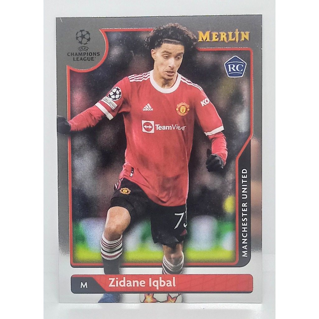 การ์ดนักฟุตบอล ฟุตบอล ใบเบส ใบ RC 2021-22 Topps Merlin UEFA Zidane Iqbal MANCHESTER UNITED แมนยู