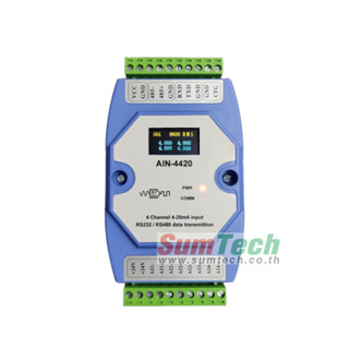 AIN-4CHN-4CH 4-20mA input to Modbus RS485/RS422