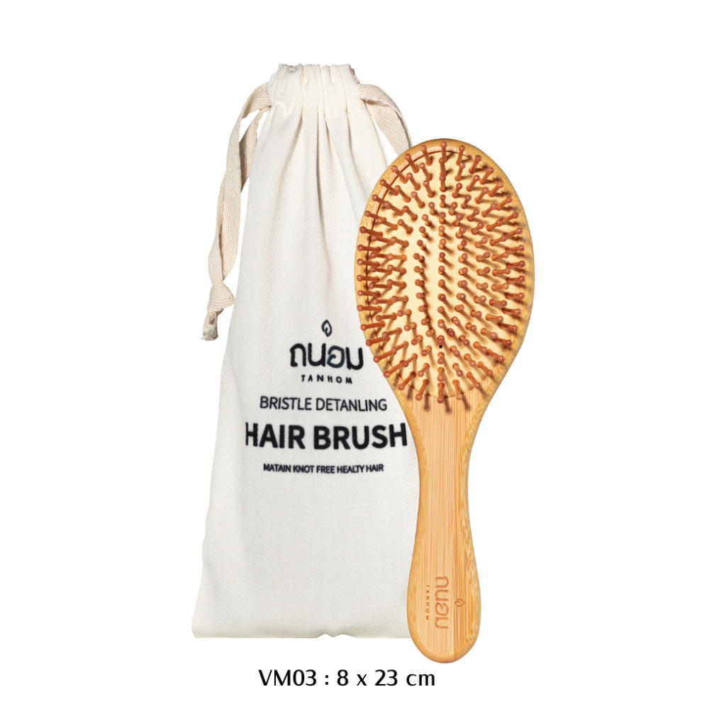 หวีไม้ Tanhom วัสดุไม้แท้ทนทาน