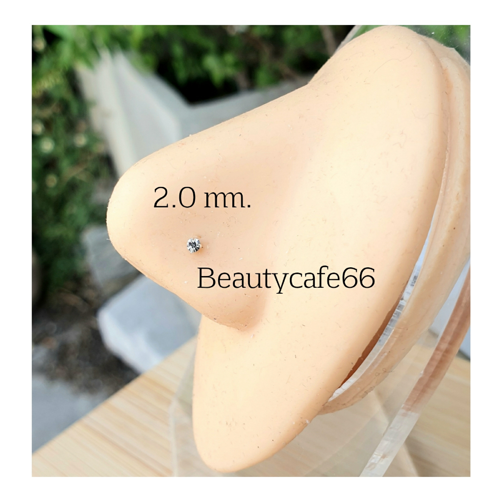 NS18 (1pc.) จิวจมูกCZ เงินแท้ 92.5% จิวเพชร แพ้ง่ายใส่ได้ จิวจมูก Nose Stud Silver stering 925