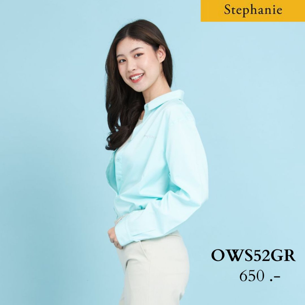 GSP Stephanie เสื้อมีปก แขนยาว  สีเขียว (OWS52GR)