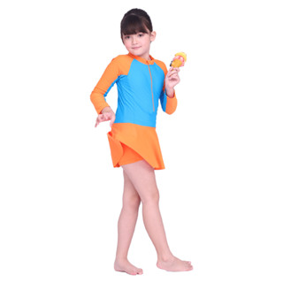 ELLE SWIMWEAR KIDS I ชุดว่ายน้ำกันแดดเด็ก แบบวันพีช ONE PIECE เสื้อแขนยาวมีซิปด้านหน้า I E2P1BSD15601