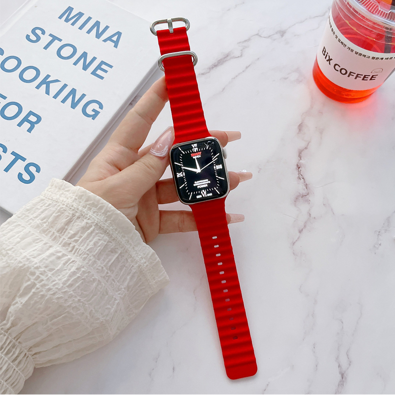 สำหรับ iWatch Series 11 10 9 8 7 6 3 5 4 2 1 SE สายนาฬิกาซิลิโคน 45mm 49mm 44mm 40mm 41m 38MM 42mm 46mm - รูปที่ 3