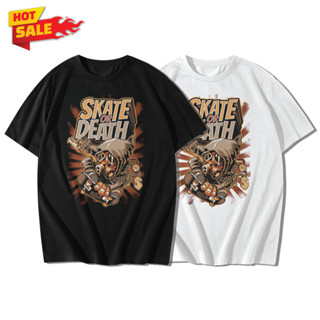 SKATE OF DEATH เสื้อยืดแขนสั้นคอกลม Cotton 100% สกรีนลาย