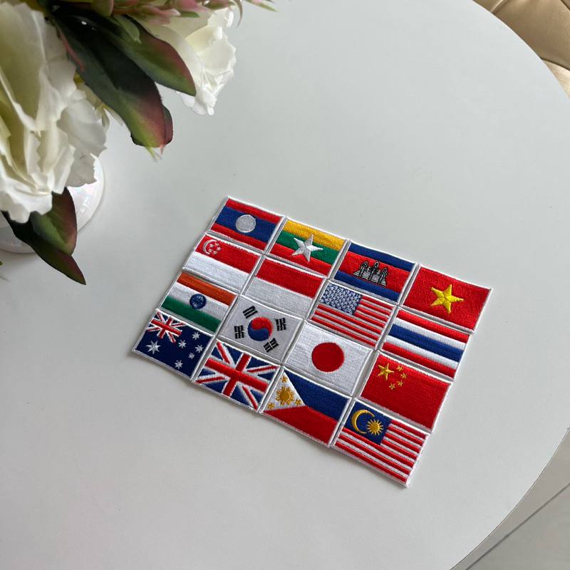 อาร์มธงชาติประเทศต่างๆอาร์มติดเสื้อ ตัวรีดติดผ้า