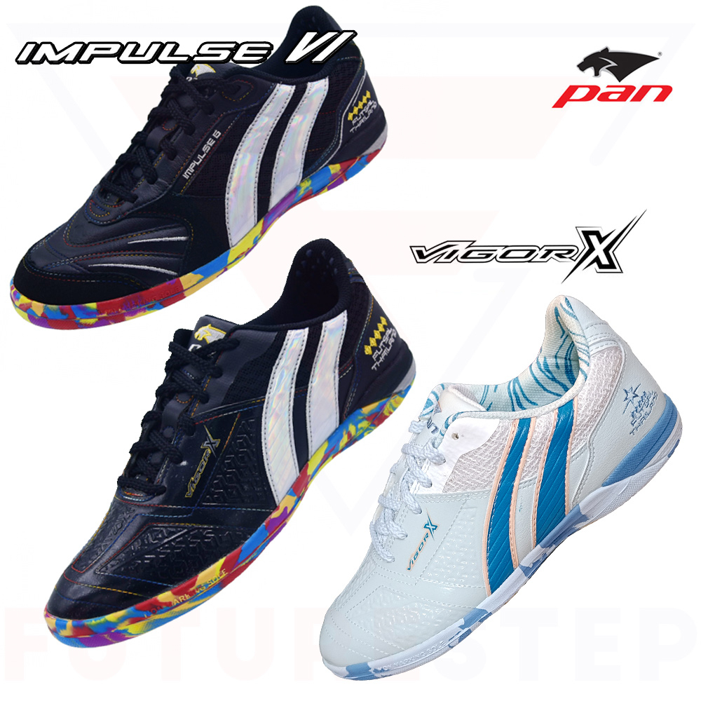 รองเท้าฟุตซอล Pan VIGOR X Microfiber / IMPULSE VI Kangaroo หนังจิงโจ้ สีพิเศษ TOKYO RACING  ตัวท๊อป Futsal Thailand