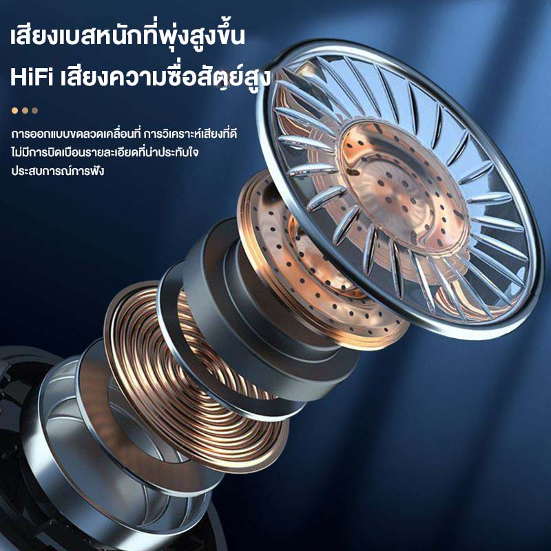 บลูทูธไร้สายสแตนด์บายนานพิเศษ 5.3 หูฟังสำหรับธุรกิจไฮไฟสเตอริโอไร้สายหูฟังกีฬาหูฟังขนาดเล็กพร้อมไมโครโฟนเดี่ยว - รูปที่ 6