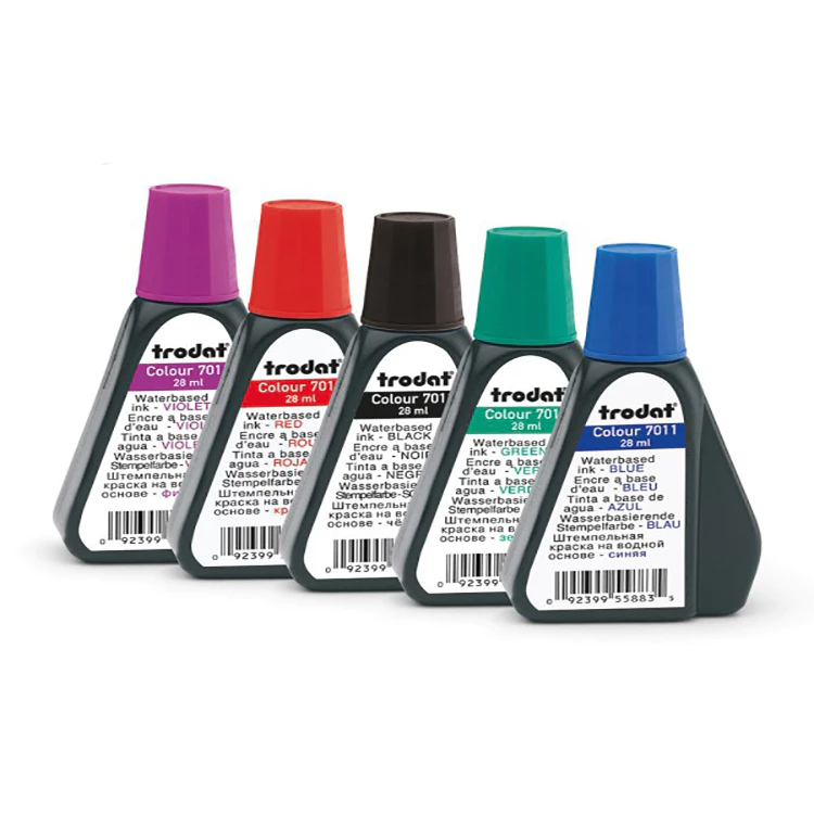 หมึกตรายาง หมึกเติมตรายาง สำหรับ ตรายางหมึกในตัว รุ่น trodat 7011 ขนาด 28 ml ของแท้ 100% [S24]