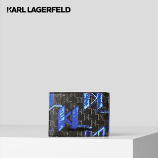 KARL LAGERFELD - K/MONOGRAM KLASSIK BLUE BIFOLD WALLET 230M3205 กระเป๋าสตางค์