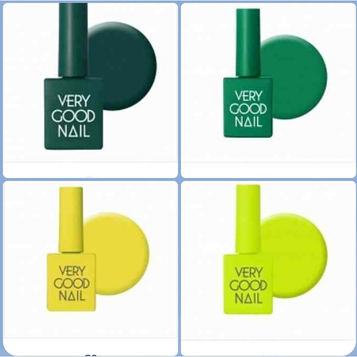 สีเจลเกาหลีVeryGoodNail รหัส #G1-G20 กลุ่มโทนสี Green ของแท้นำเข้าจากเกาหลี พร้อมส่ง