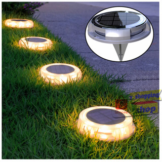 2020 ไฟเหลือง D8Y-2in1  Solar Garden Light 8LED ไฟตกแต่ง ฝังพื้น ติดผนัง