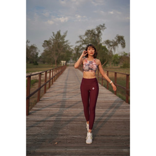 Legging Pants : Wine Berry กางเกงเลคกิ้งขายาวเอวสูง วิ่ง/โยคะ/ว่ายน้ำ/ออกกำลังกาย