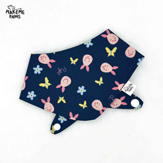 Navy Piglet💗 Bandana ผ้าพันคอสุนัข ผ้าพันคอสัตว์เลี้ยง ผ้าพันคอแมว