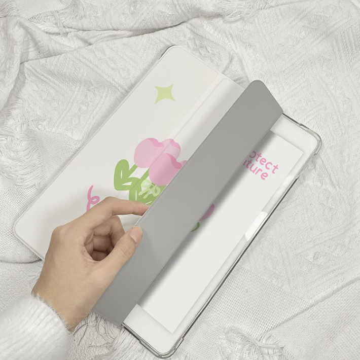 ✨พร้อมส่ง✨เคสไอแพด pro11 2024 Air7/6 Gen9 Air8 11 Air5 เคสiPad ดอกทิวลิปสีม่วง Gen8 Air4 Case iPad ราคา ถูกที่สุด ดีลบีเคเค แกลเลอรีภาพที่ 6