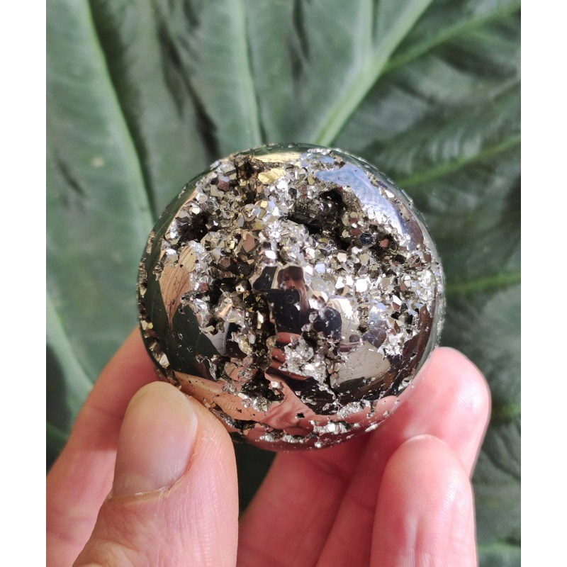 1 Pc Random Pick Druzy Pyrite Crystal Sphere | Gold Protection Healing Stone | Modern Home Office & 