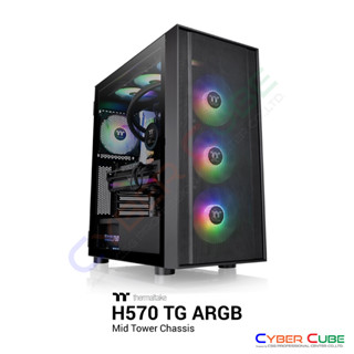 Thermaltake H570 TG ARGB - Tempered Glass Mid Tower Chassis Black ( เคส ) Case