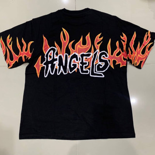 PALM ANGELS FLAME COTTON TEE เสื้อยืดคอกลมแขนสั้น แบรนด์ปาล์มแองเจิล