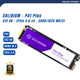 Solidigm SSD P41 Plus ขนาด 512GB (M.2 NVMe PCle 4.0 x4 - 3500/1625 MB/s) รับประกัน 5 ปี โดย Devas IPASON